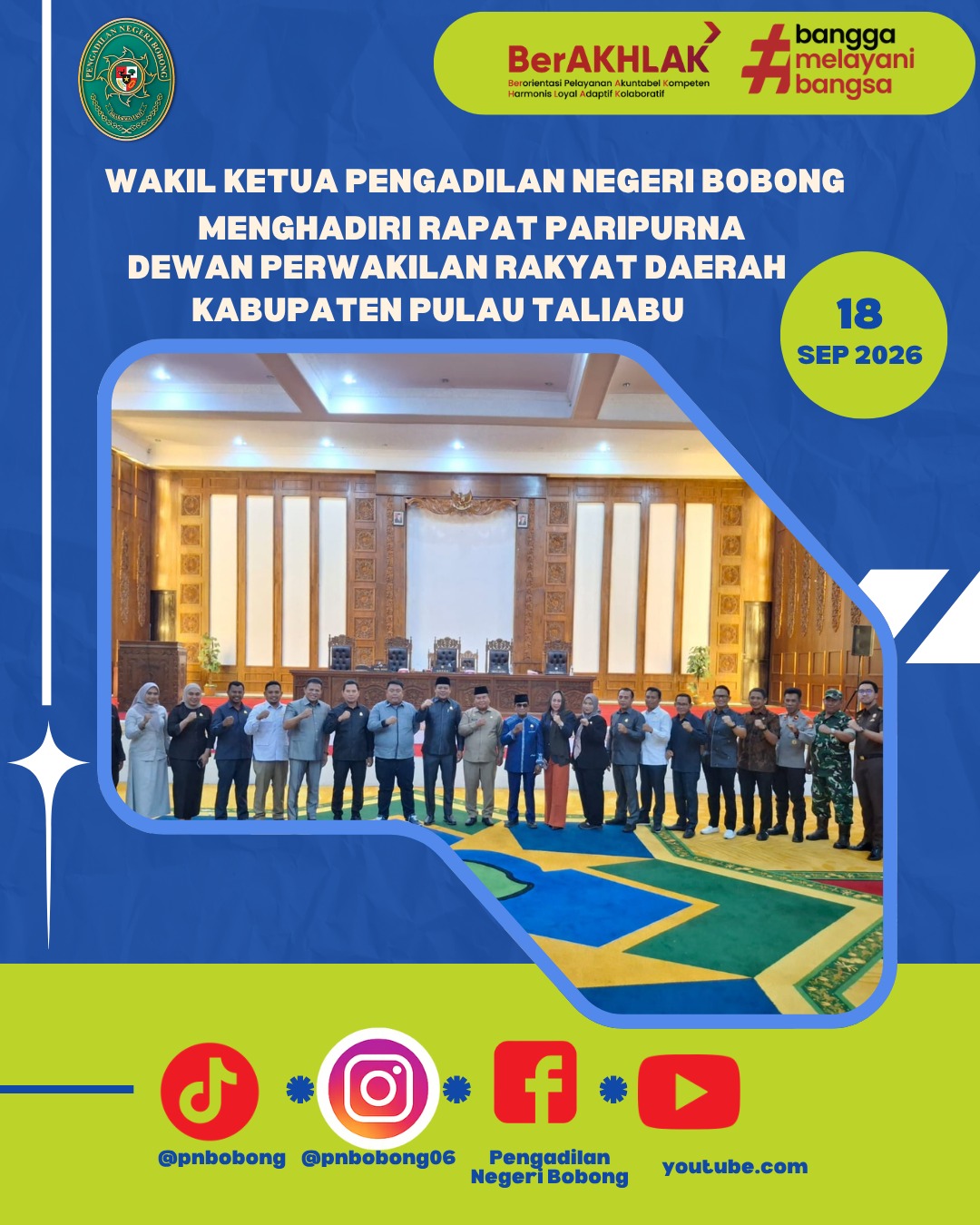 Wakil Ketua Pengadilan Negeri Bobong Hadiri Rapat Paripurna DPRD Kabupaten Pulau Taliabu